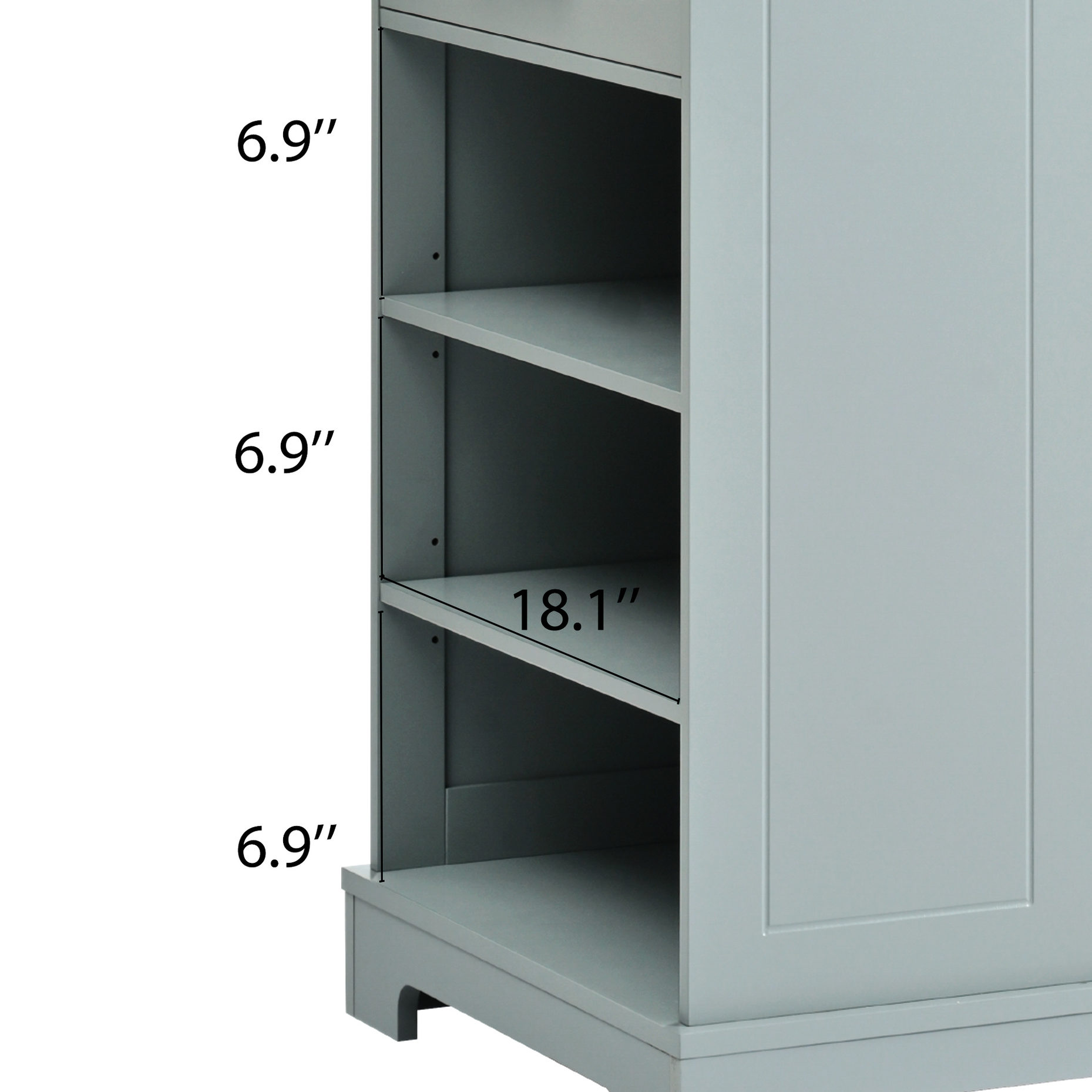 Modern Coastal Kitchen Island | Upgraded Power Supply, Adjustable ...