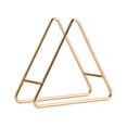 thumbnail image 1 of Modern Coaster Holder Triangle Gold Iron Metal Coaster Holder Mail Holder DVD Disc Holder Storage Caddy for Both Round and Square Coasters Fit 4 to 9 Pieces Coasters, 6Inch, 1 of 5