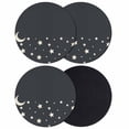 thumbnail image 1 of Modern Coasters Set of 4, Absorbent Coasters for Drinks, Japanese Style Minimalist Moon Stars Black Coaster for Desk Coffee Table Protection, Home Decor House Warming Gifts 4", 1 of 8