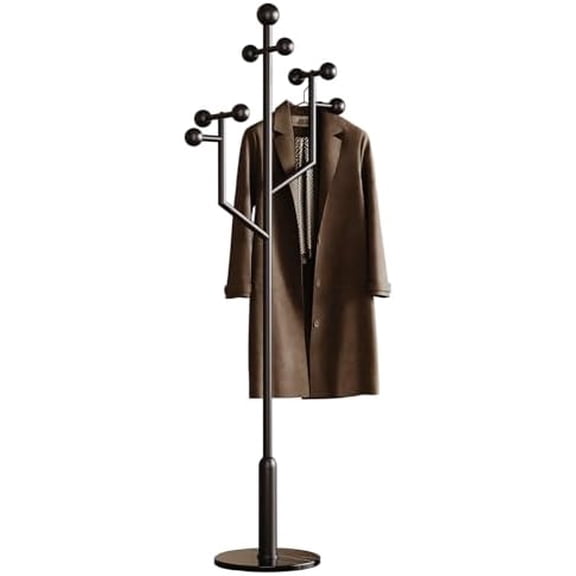 Modern Coat Racks,Coat Rack Freestanding with Marble Base,coat tree freestanding heavy duty,Metal Coat hanger Stand with 8 Ball hooks for Bags,Jacket,Clothes,Hats
