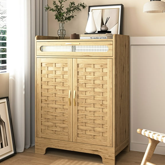 Modern Coffee Bar Cabinet With Drawer & Adjustable Shelf For Kitchen, Dining Room, Bathroom, Entryway Style Living Room