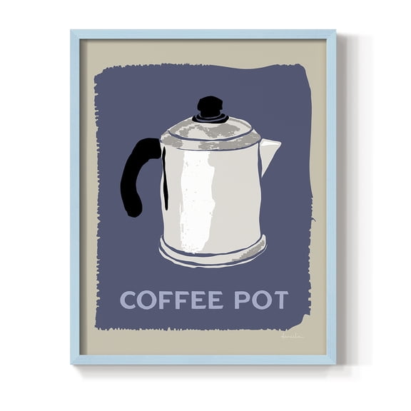 Modern Coffee I in Blue Solid Wood 8 x 10 Framed Print