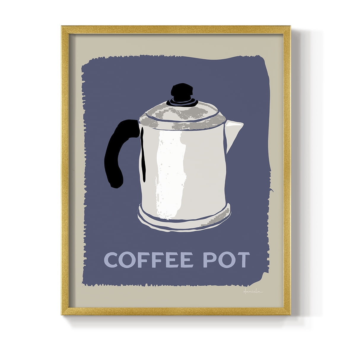 Modern Coffee I in Gold Solid Wood 8 x 10 Framed Print