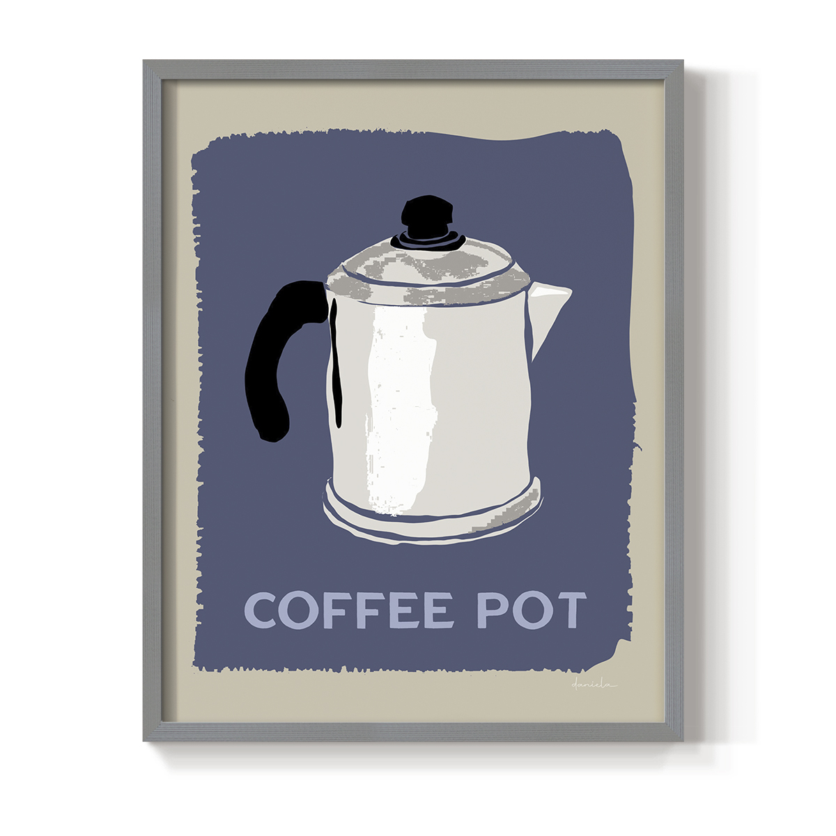 Modern Coffee I in Gray Solid Wood 22 x 28 Framed Print