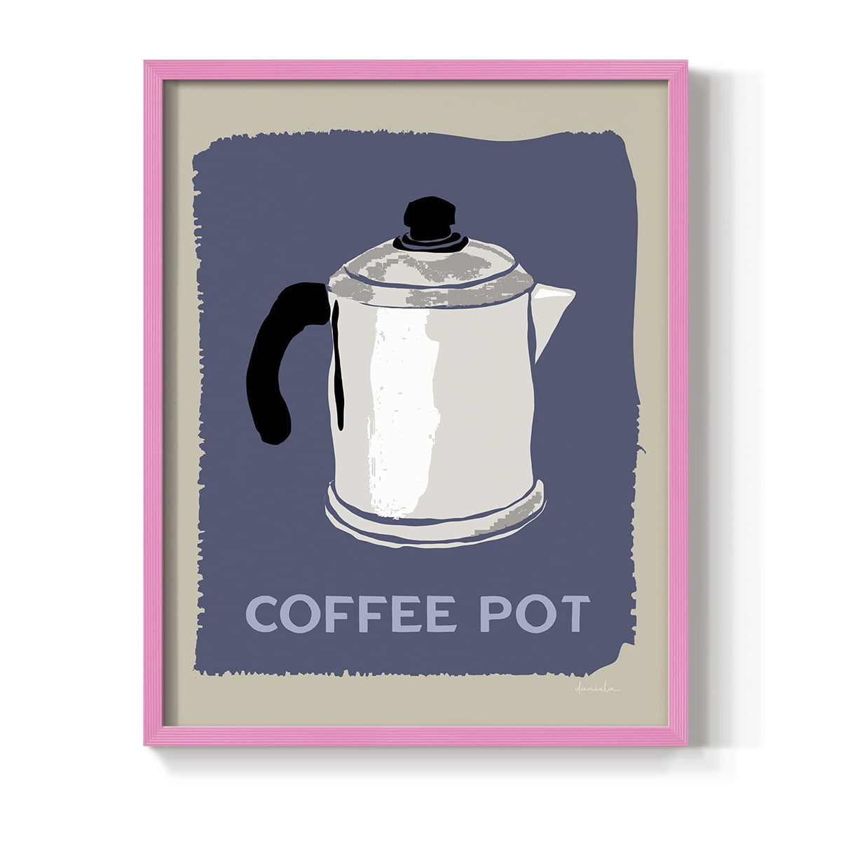 Modern Coffee I in Pink Solid Wood 8 x 10 Framed Print