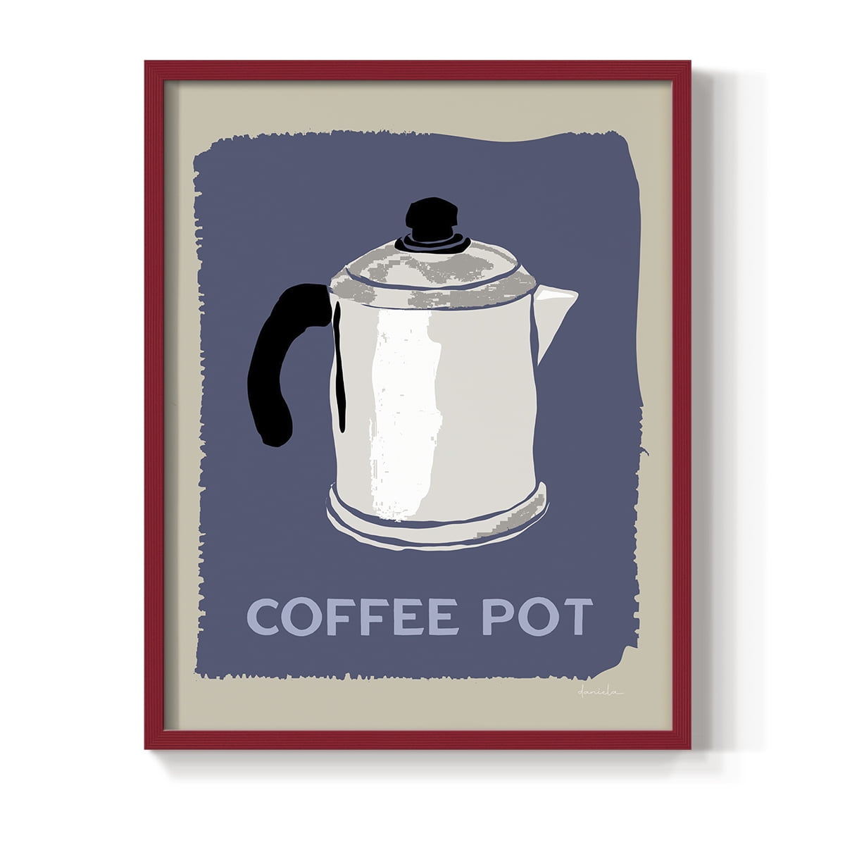 Modern Coffee I in Red Solid Wood 8 x 10 Framed Print