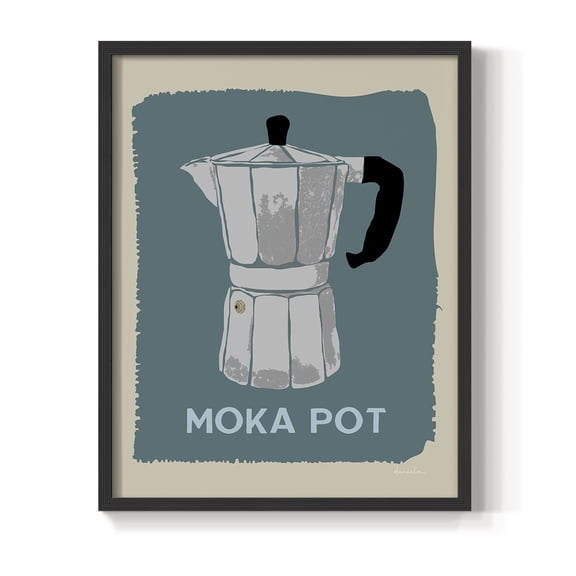 Modern Coffee II in Black Solid Wood 16 x 20 Framed Print