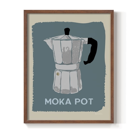 Modern Coffee II in Brown Solid Wood 11 x 14 Framed Print