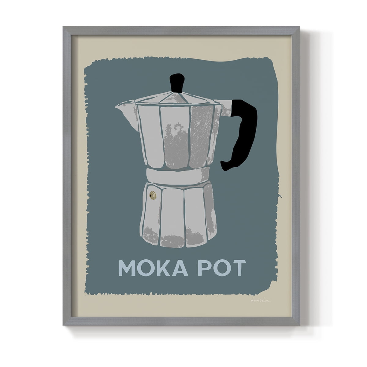 Modern Coffee II in Gray Solid Wood 11 x 14 Framed Print