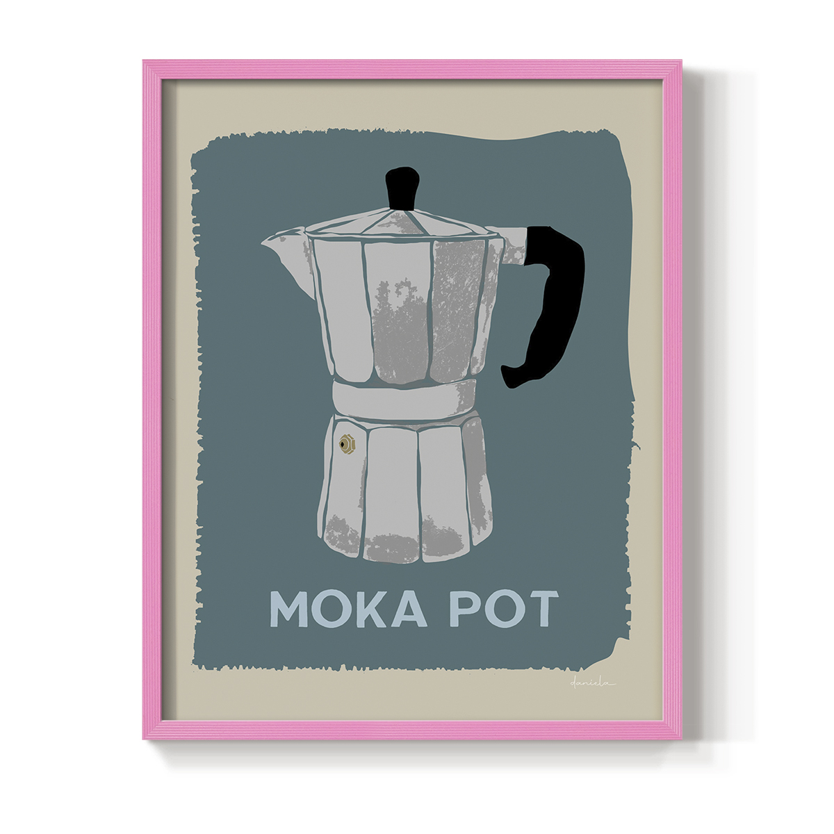 Modern Coffee II in Pink Solid Wood 8 x 10 Framed Print