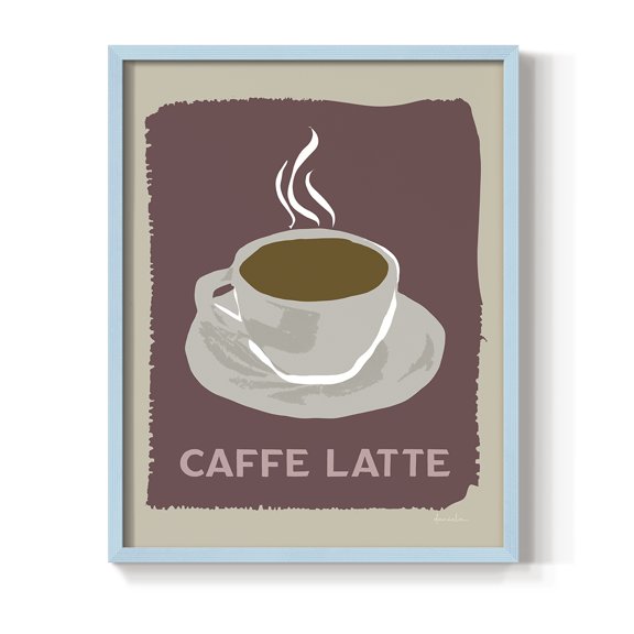 Modern Coffee III in Blue Solid Wood 8 x 10 Framed Print