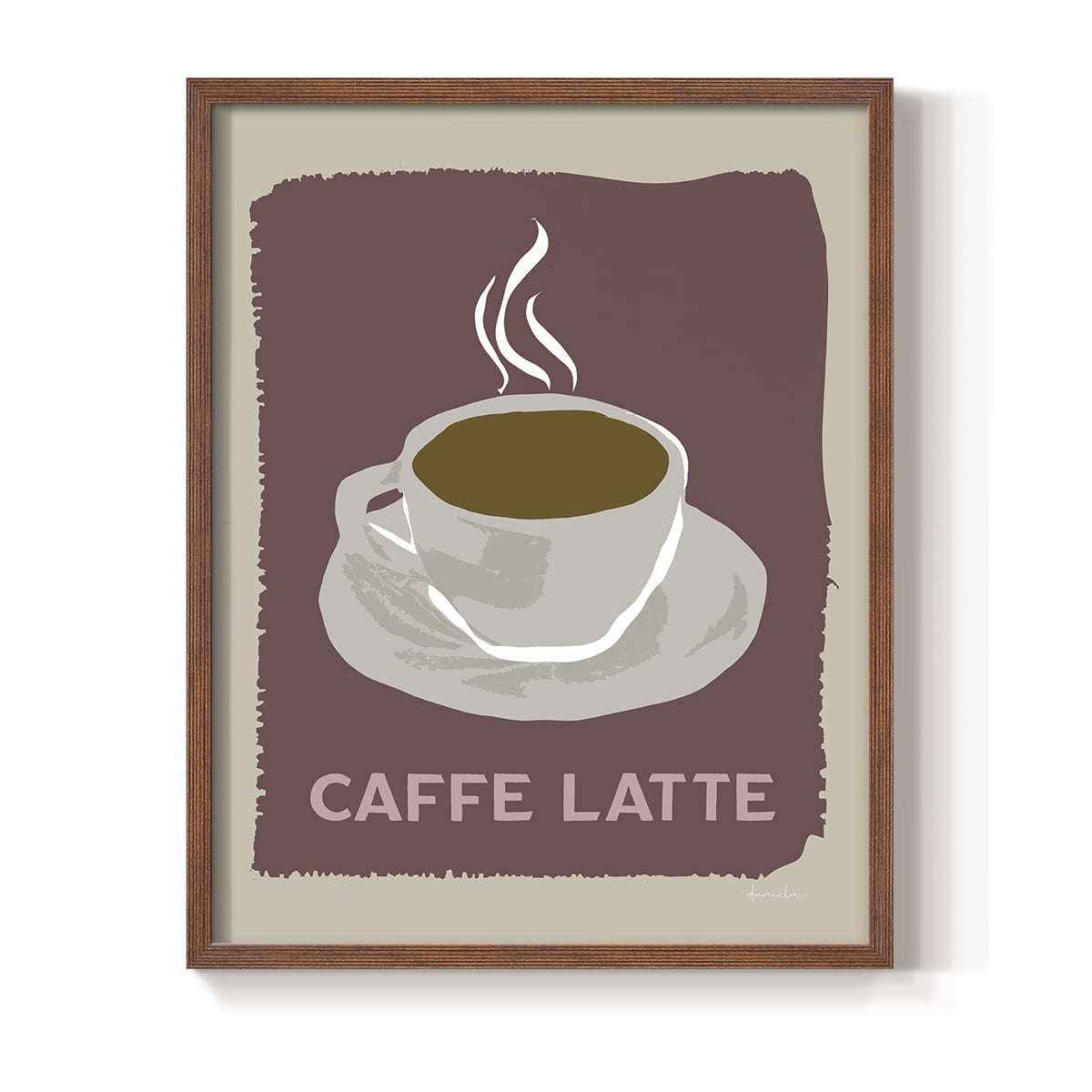 Modern Coffee III in Brown Solid Wood 11 x 14 Framed Print