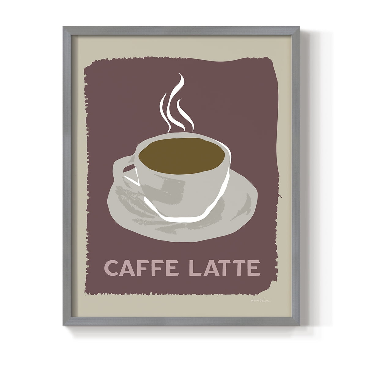 Modern Coffee III in Gray Solid Wood 16 x 20 Framed Print