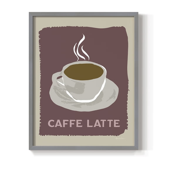 Modern Coffee III in Gray Solid Wood 8 x 10 Framed Print