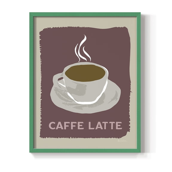 Modern Coffee III in Green Solid Wood 8 x 10 Framed Print