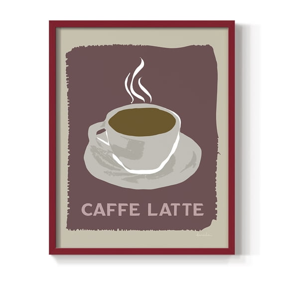 Modern Coffee III in Red Solid Wood 8 x 10 Framed Print