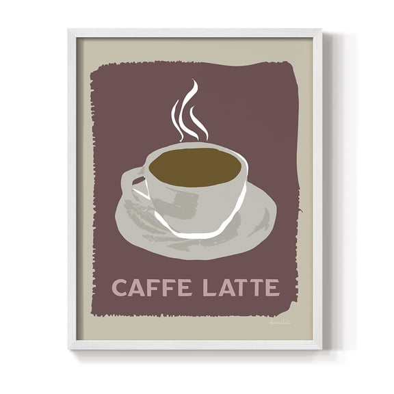 Modern Coffee III in White Solid Wood 8 x 10 Framed Print