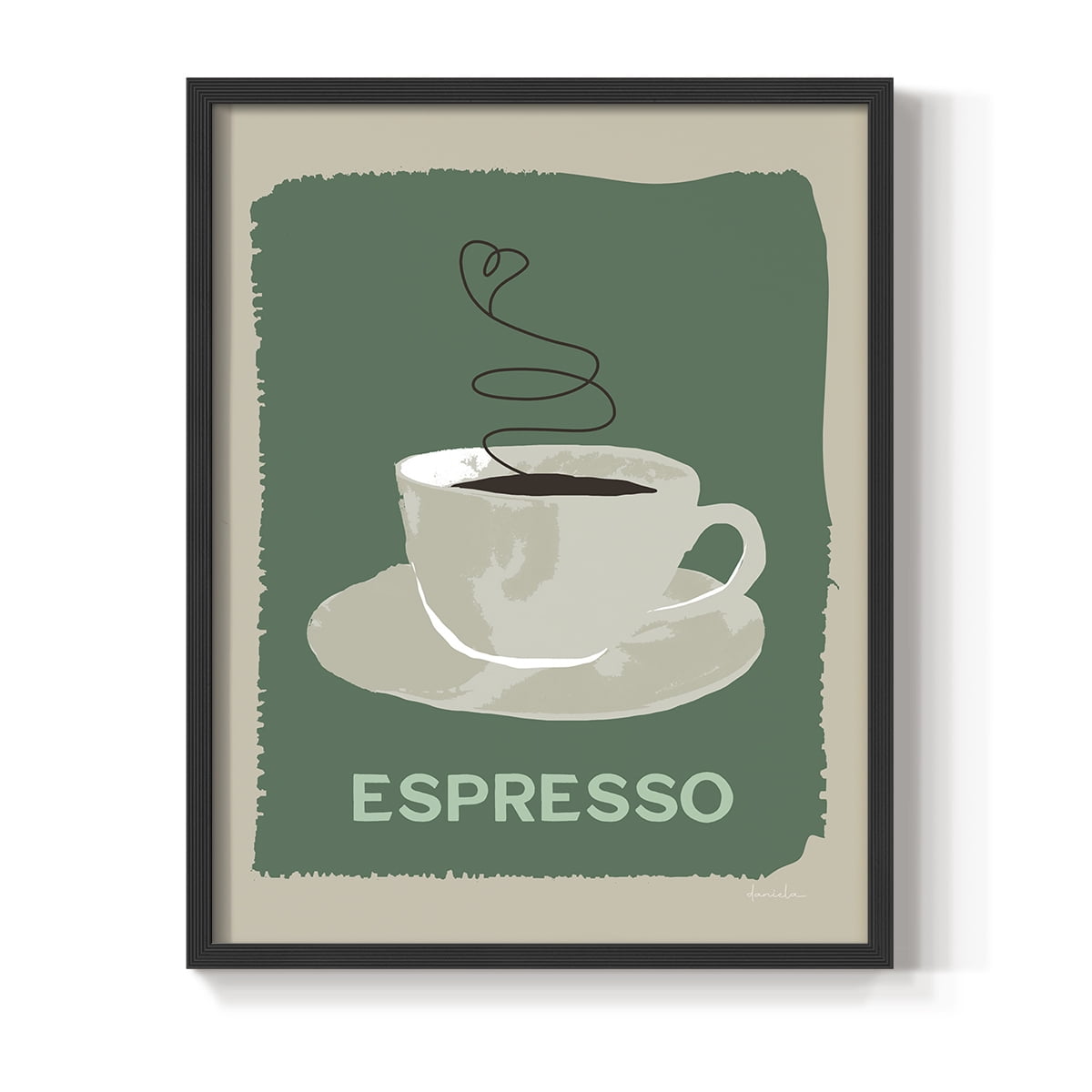 Modern Coffee IV in Black Solid Wood 11 x 14 Framed Print