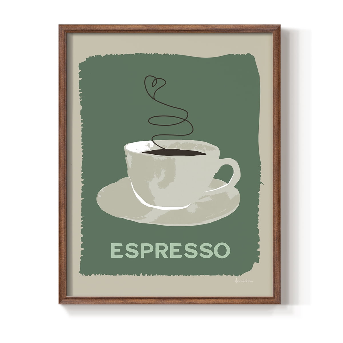 Modern Coffee IV in Brown Solid Wood 8 x 10 Framed Print