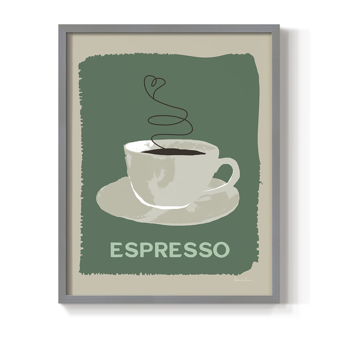 Modern Coffee IV in Gray Solid Wood 11 x 14 Framed Print