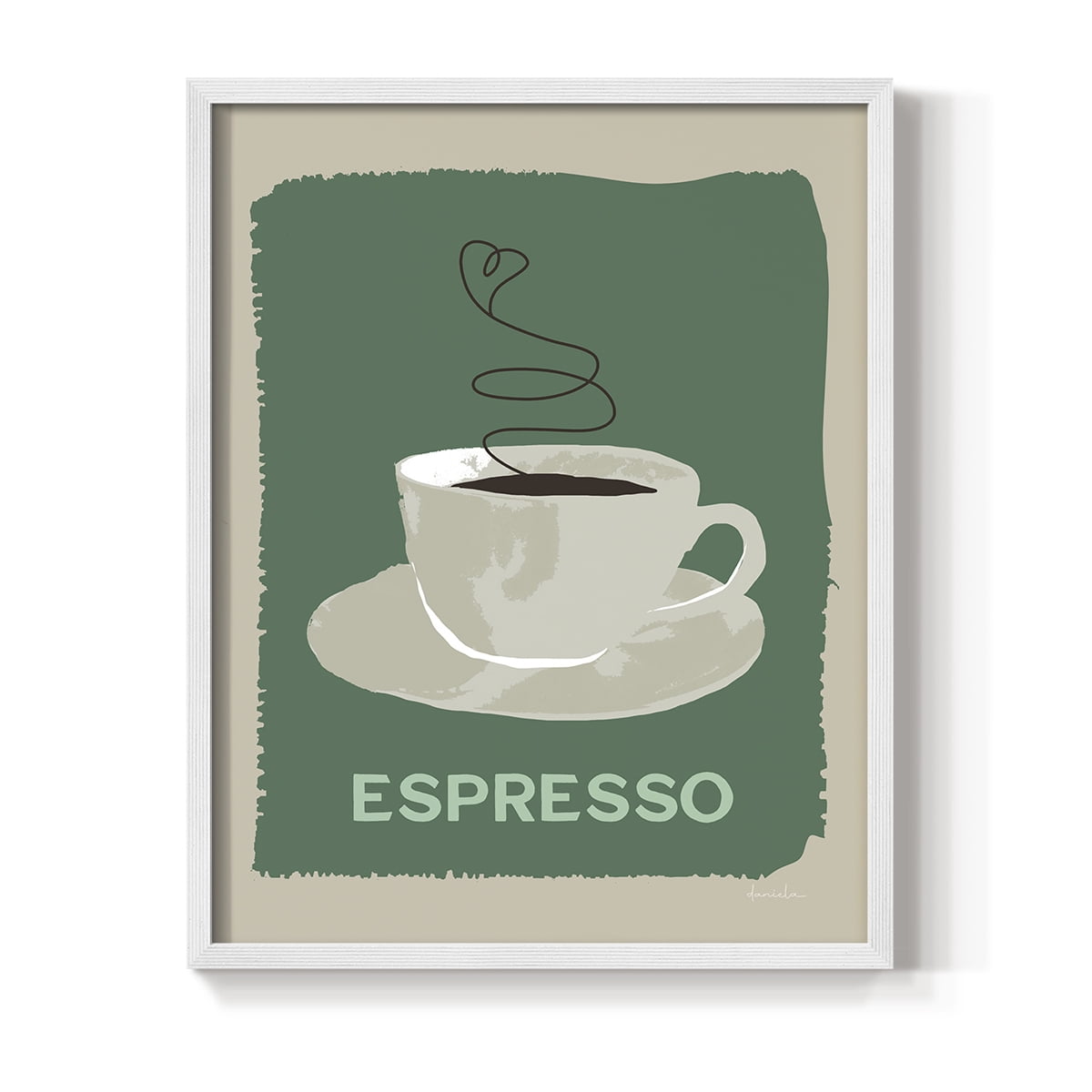 Modern Coffee IV in White Solid Wood 8 x 10 Framed Print