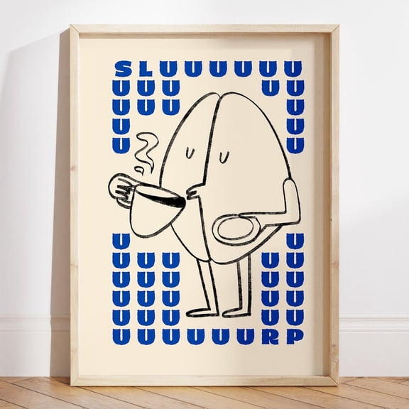 Modern Coffee Print, Good Morning Coffee Poster, Sluuurp Quote, Gift For Couples, Coffee Station Wall Art, Kitchen Wall Art Wall Art, Modern Wall Decor, 8x12 UNFRAMED