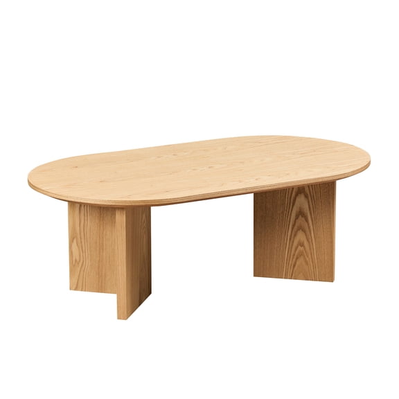 Modern Coffee Table 40.47 Inch Oval - Structure For Living Room, Bedroom, Apartment Wood Veneer Easy To Put Together Table, Support Surface Assembly
