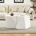 thumbnail image 1 of Modern Coffee Table , Geometric Artistic, And , White Finish 2 Design, White, To Wear , For Offices Living Rooms, 1 of 6