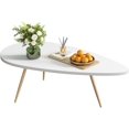 thumbnail image 1 of Modern Coffee Table White Oval Coffee Tables for Living Room Simple Center Table for Small Space Home Office Easy Assembly 22.2" D x 42.5" W x 17.1" H, White, 1 of 15