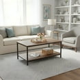 thumbnail image 1 of Modern Coffee Table with Storage - 2-Tier Rectangular Living Room Table, 1 of 7