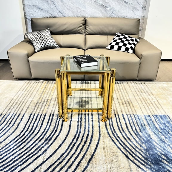 Modern Coffee Table with Storage | Irregular Design for Home Office | Sturdy Stainless Steel Structure | Easy Assembly for Quick Setup