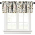 thumbnail image 1 of Modern Coffee Valance Curtain Vintage Espresso Machine Cupcakes Beans Design, Rod Pocket Valance Window Treatments 1 Panel Short Curtains for Kitchen Living Room Decor 54 x 18 in, 1 of 6