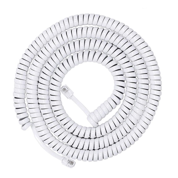 Modern Coiled RJ9 RJ11 4P4C Telephone Line Spring Landline Cord Enhancing Sound