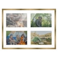 thumbnail image 1 of Metallic Gold Bronze Finish Collage Frame - White Mat, Holds Four 4x6 Photos , UV Acrylic, Wall, 1 of 8