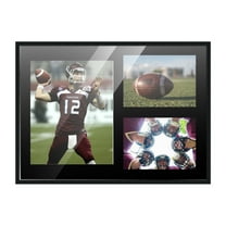 Black Finish Collage Frame - Black Mat, Holds Three Photos - 8x10 & 5x7 , UV Acrylic, Wall Hanging