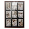 thumbnail image 1 of Modern Collage Picture Frames Wall Decor - 17.5x23.5 Brown Finish Photo Collage Frame with Black Mat For Nine 5x7 Photos , Includes UV Resistant Acrylic, Acid-Free Backing, Hanging Hardware, 1 of 8