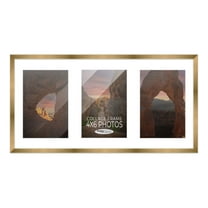 Metallic Gold Bronze Finish Collage Frame - White Mat, Holds Three 4x6 Photos , UV Resistant