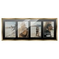 thumbnail image 1 of Metallic Gold Bronze Finish Collage Panoramic Frame - Black Mat, Holds Four 5x7 Photos , UV, 1 of 8
