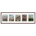thumbnail image 1 of Brown Finish Collage Panoramic Frame - White Mat, Holds Five 5x7 Photos , UV Acrylic, Wall Hanging, 1 of 8
