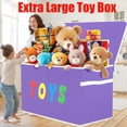 thumbnail image 1 of VICTORICH Child Collapsible Toy Storage Fabric 32 gal Kids Room Toy Chests, Purple, 1 of 7