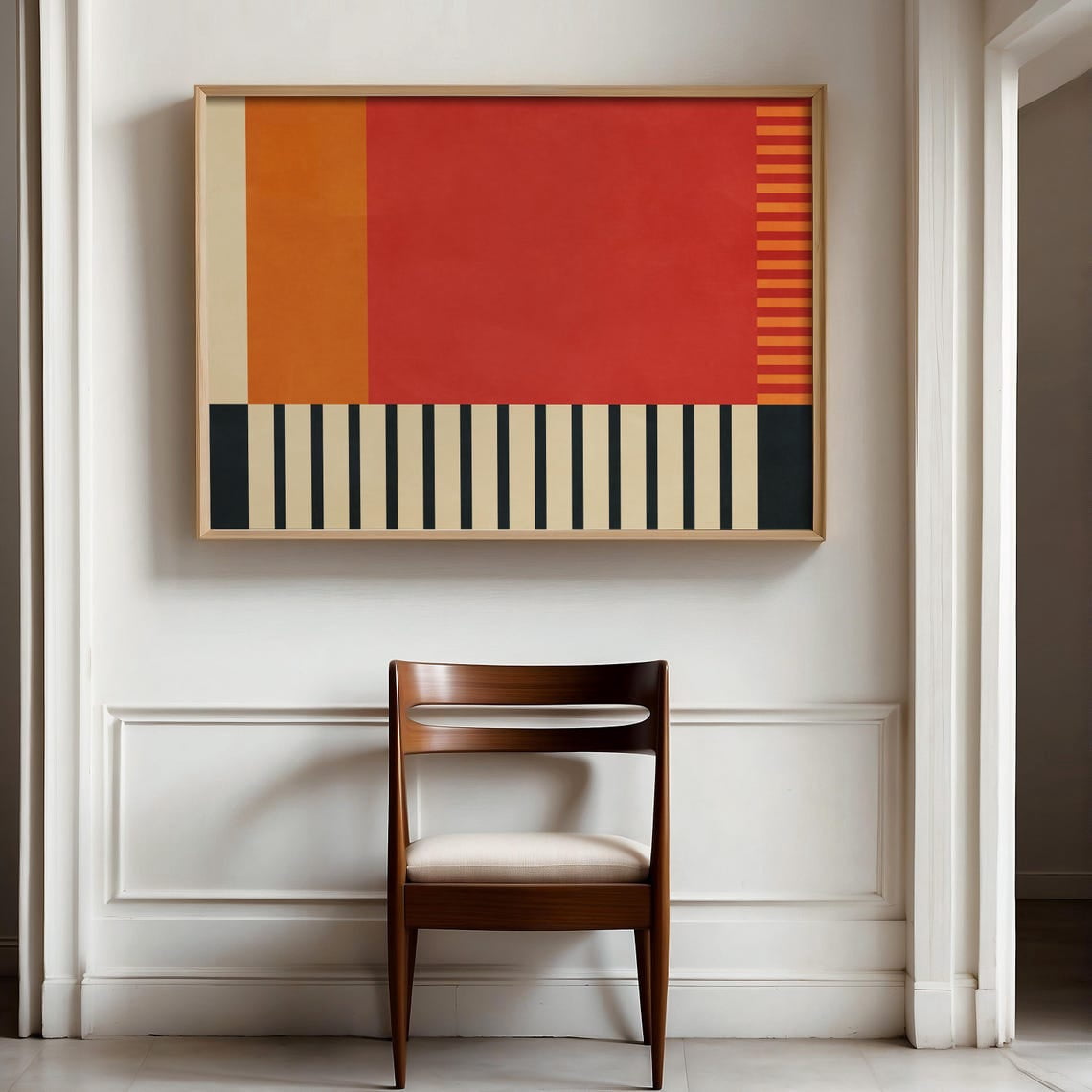 Modern Color Block Cool Wall Art Print, Minimalist Bedroom And Gallery ...