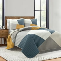 Modern Color Block Quilt Multi 3Pc Set Full/Queen
