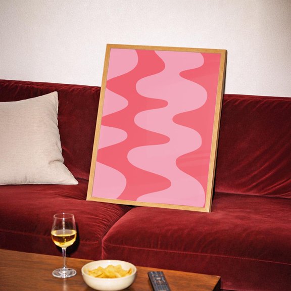 Modern Color Block Retro Wavy Shapes Decor Wall Art