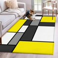thumbnail image 1 of Modern Color Blocks Washable Area Rugs 3'x5', Gray Yellow White Rectangle Geometric Low Pile Throw Living Room Rug Non-Slip Sturdy Edge Binding Carpet for Indoor Entryway Bedside Kitchen, 1 of 9