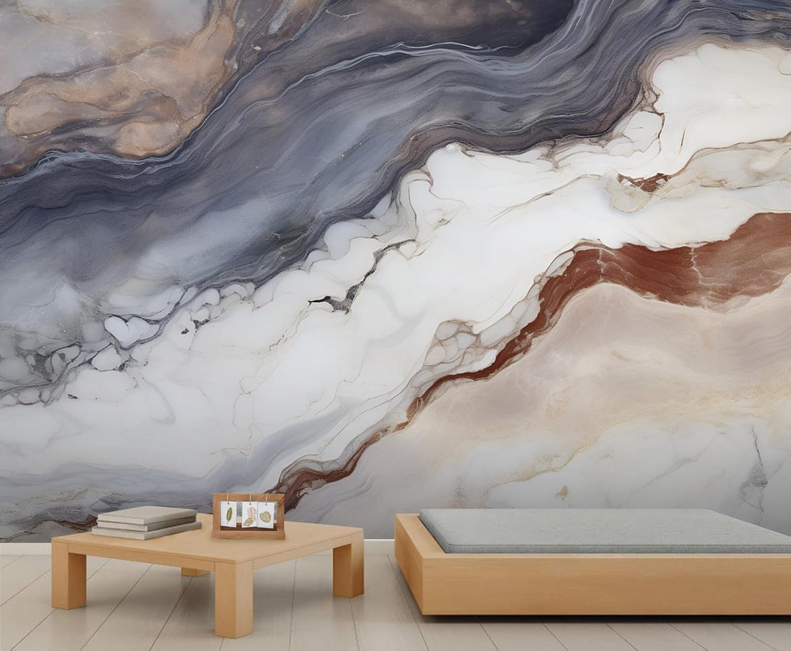 Modern Color Rendered Marble Texture Wall Mural, Abstract Texture Photo ...