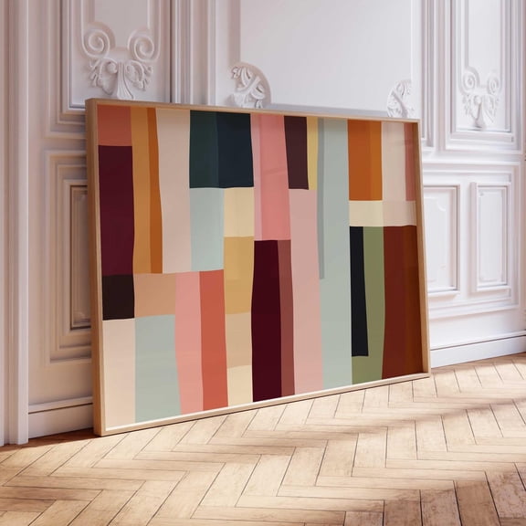 Modern Colorful Abstract Art Print, Unframed Canvas 24x36in
