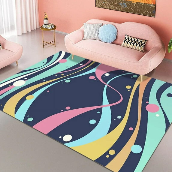Modern Colorful Geometry Carpet Bedroom Decoration Sofa Bedside Carpets Living Room Area Rug Lounge Checkroom Non-slip Floor Mat