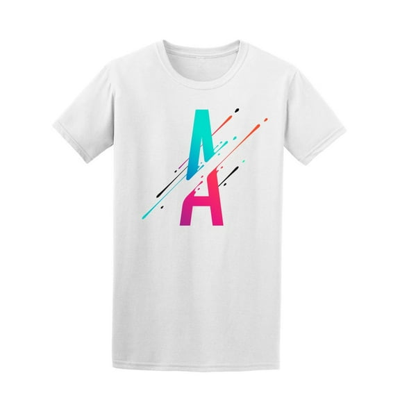 Modern Colorful Letter A  T-Shirt Men -Image by Shutterstock, Male Large