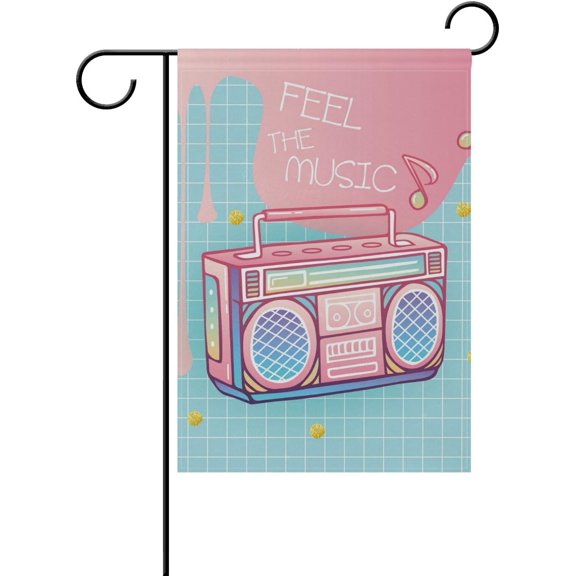 Modern Colorful Music Decorative Double Sided Garden Flag 12 x 18 inch