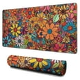 thumbnail image 1 of Modern Colorful Summer Florals Pattern Gaming Mouse Mat,Rectangle XX Large Non-Slip Rubber Gaming Mouse Pad with Stitched Edges, Office Mouse Pad for Women Men Kids, 31.5x15.7, 1 of 7